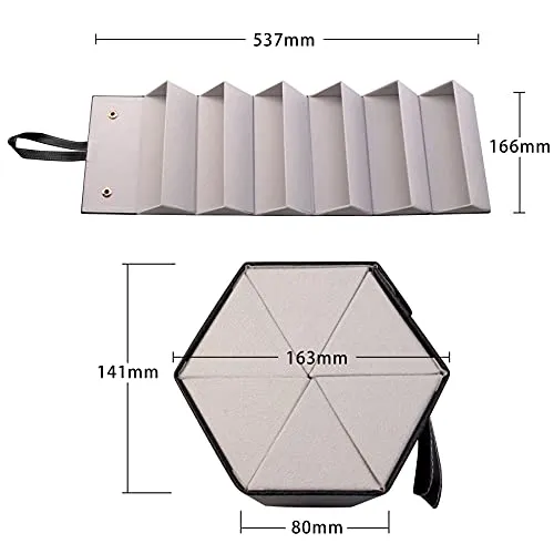 MAFENLY Five sunglasses storage box, 5 sockets pu foldable glasses display box (6pack XXL BROWN)