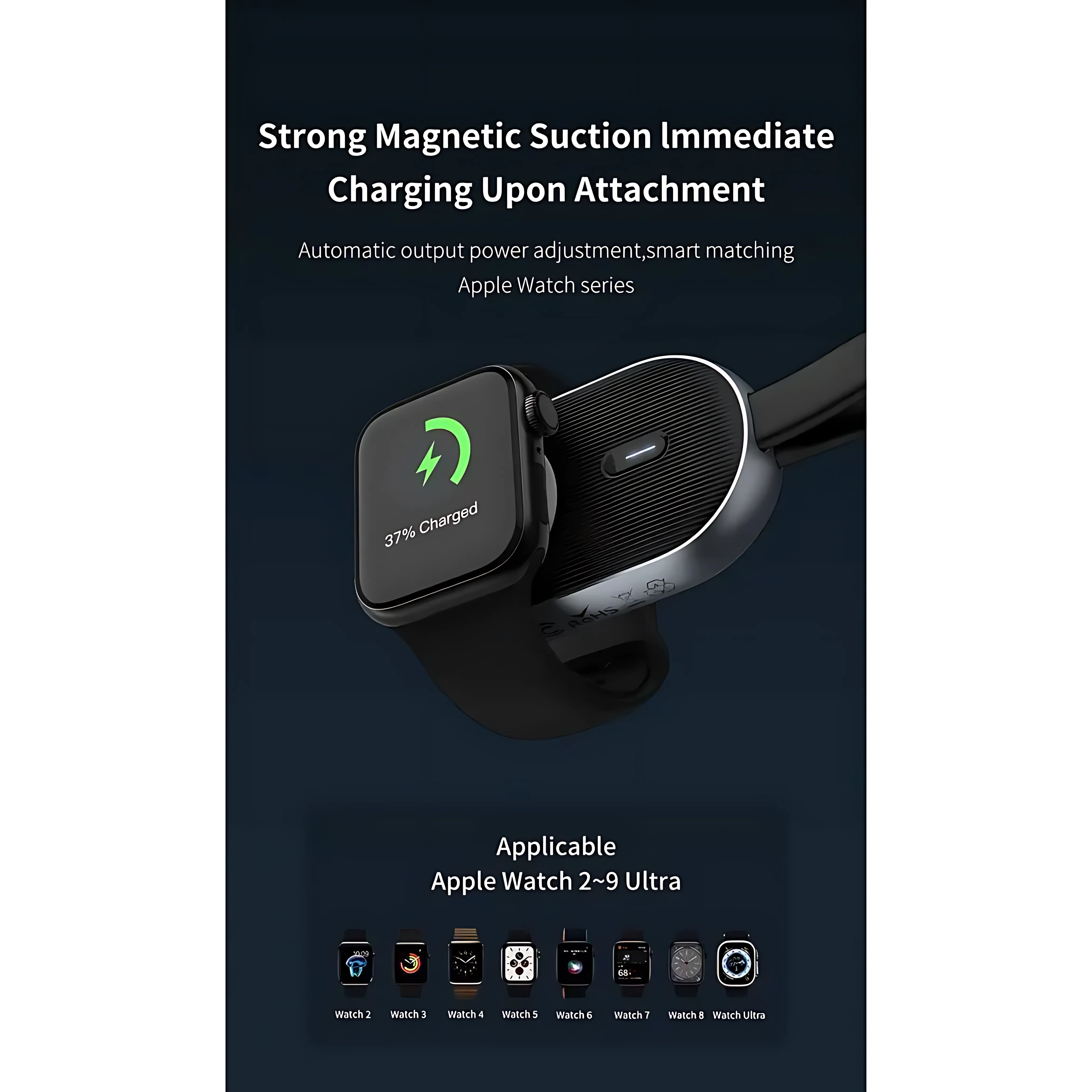 Maxco 2-in-1 Smart Self-Charging Magnetic Watch Charger Power Bank 1200mAh