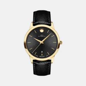 Men Black Analog Leather Watch 607455