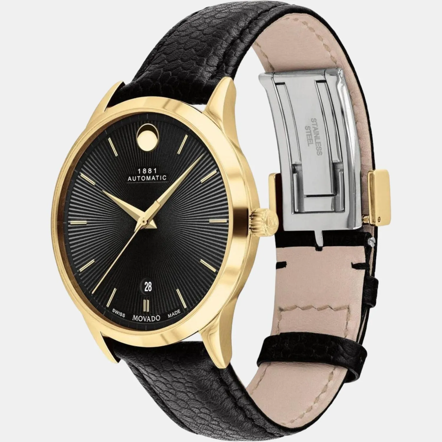 Men Black Analog Leather Watch 607455