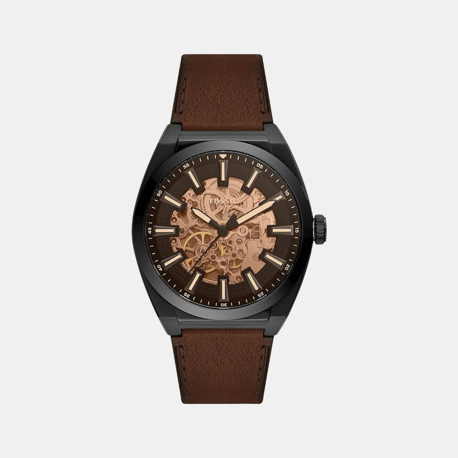 Men's Black Analog Leather Automatic Watch ME3207