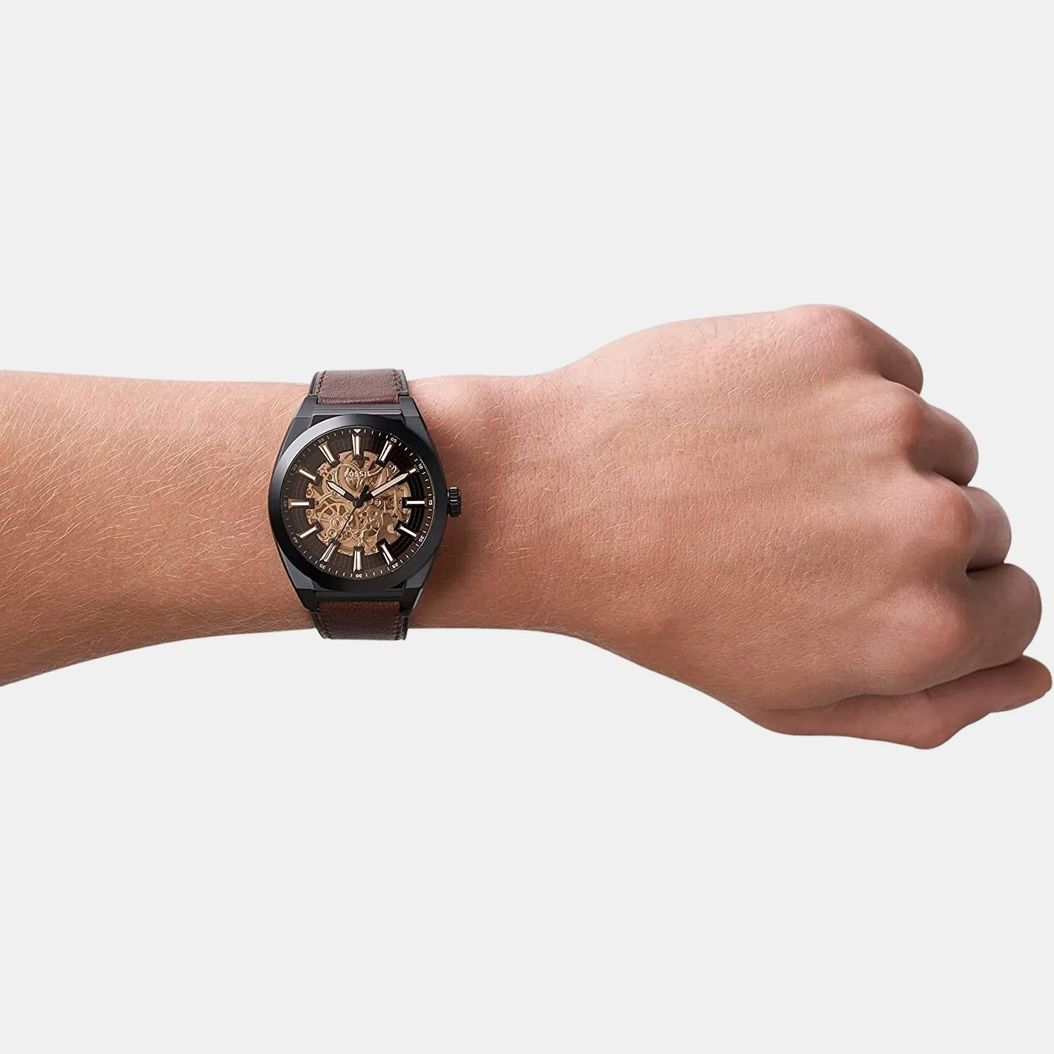 Men's Black Analog Leather Automatic Watch ME3207