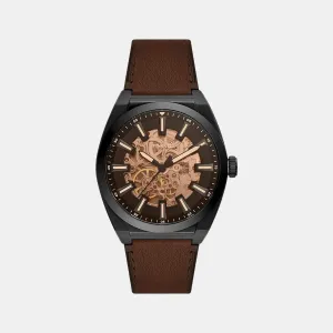 Men's Black Analog Leather Automatic Watch ME3207
