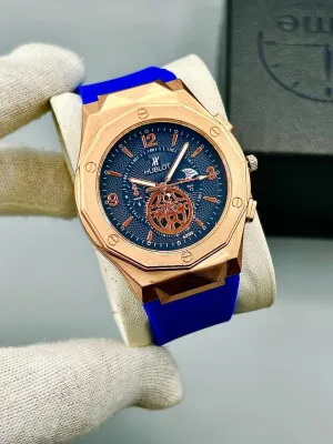 Men's Multicolor Chronograph Watch - Stylish Luxury PU Leather Strap