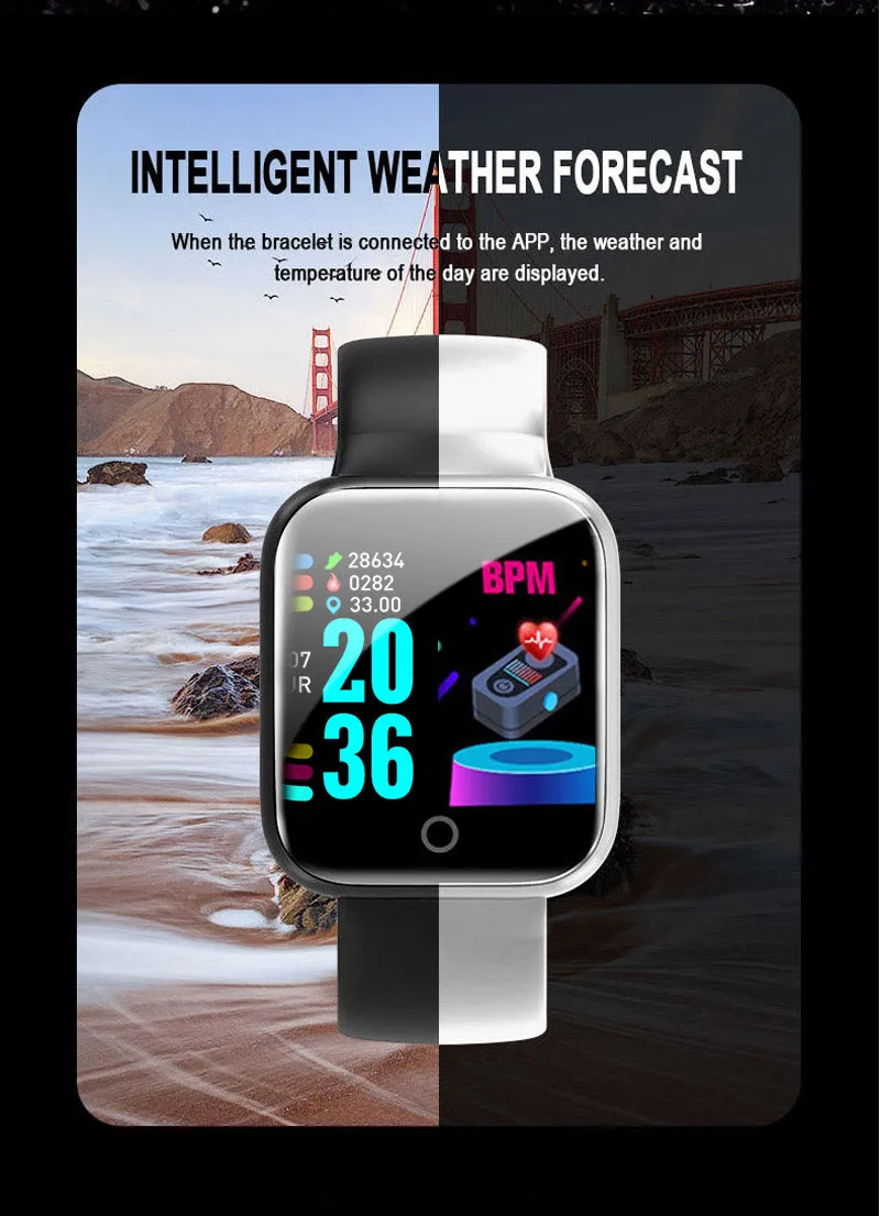 Mens' Silicone Digital Watch Men Sport Healthy Monitoring BPM  Women Watches Electronic LED Male Wrist Watch Hours Week Clock