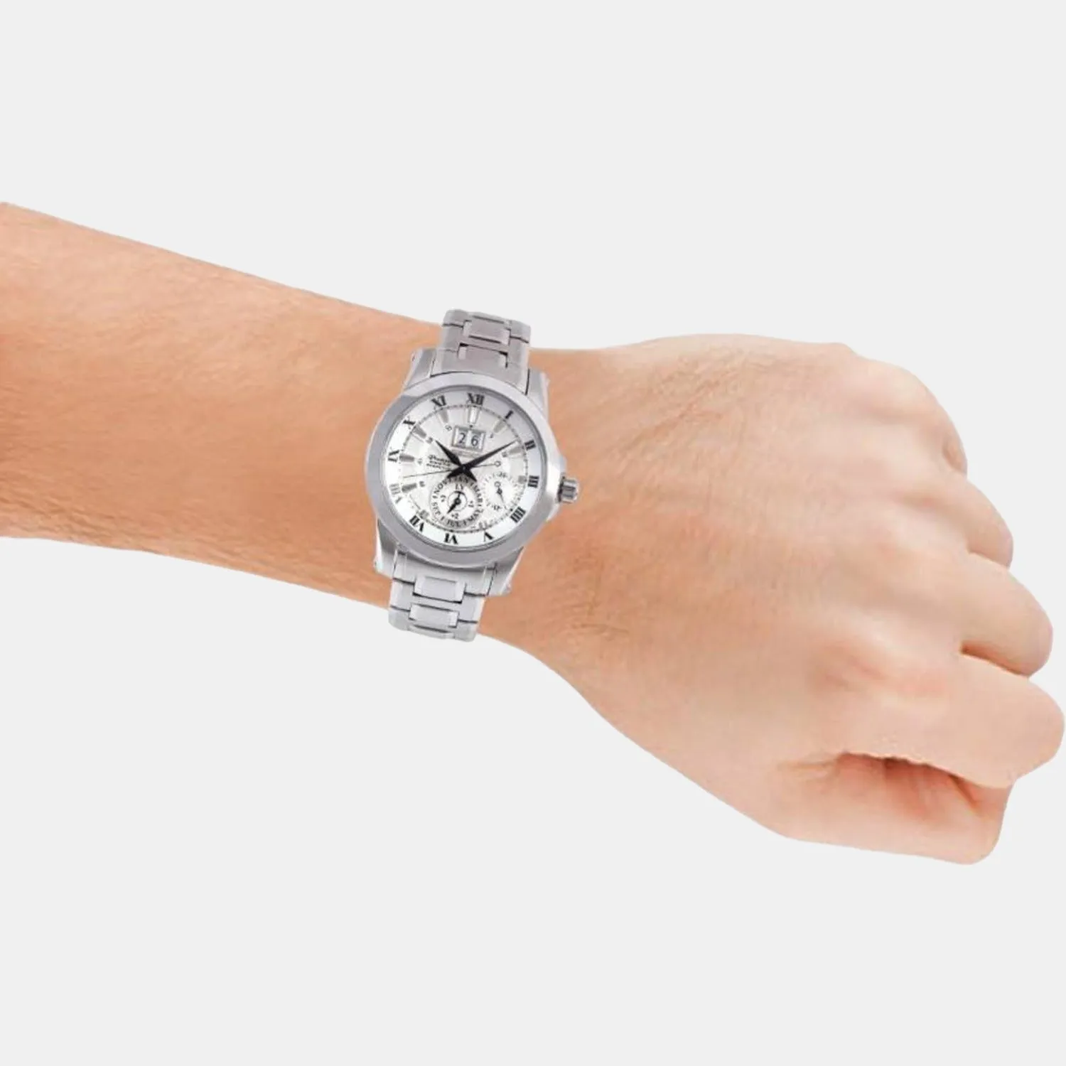 Men's Silver Chronograph Stainless Steel Watch SNP091P1