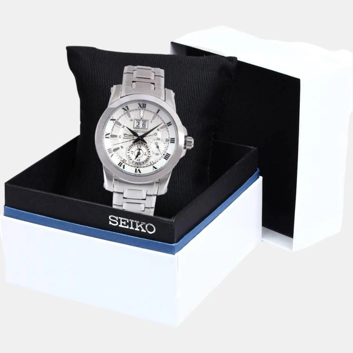 Men's Silver Chronograph Stainless Steel Watch SNP091P1