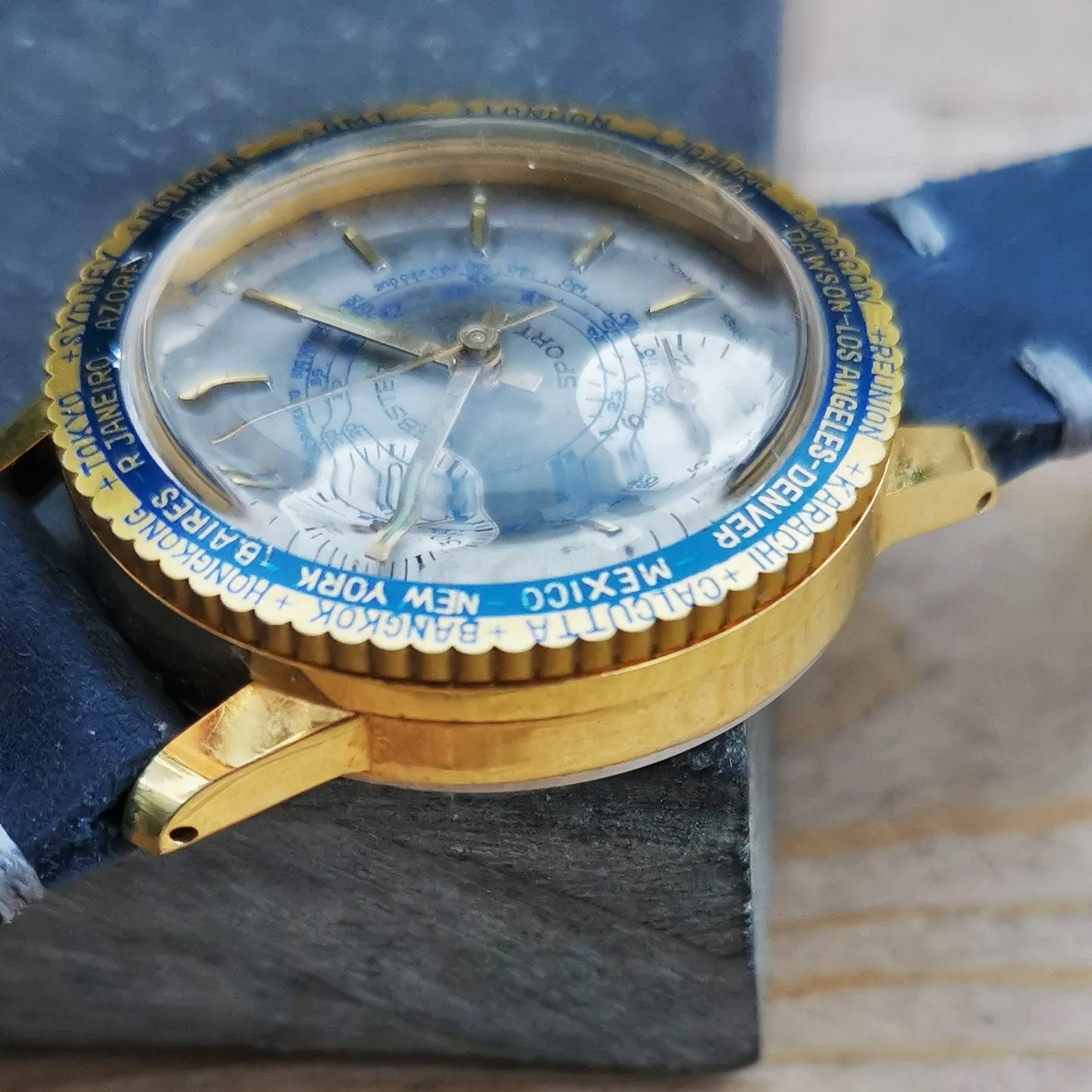 Men's Webster Sport Vintage Chronograph Watch // 1950s 1960s Mechanical Swiss Watch // Rare Watch// Hand Crafted Real Leather Strap