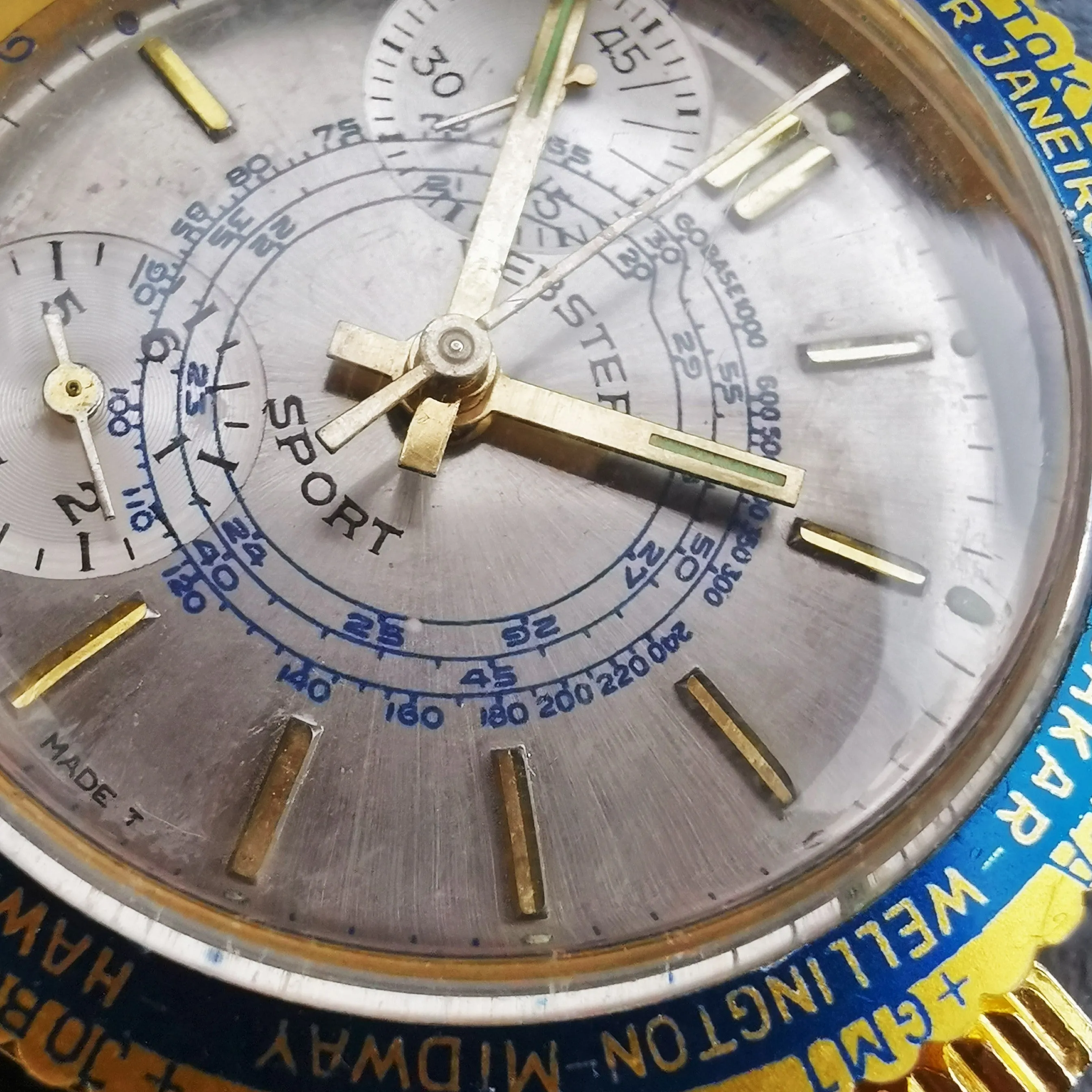 Men's Webster Sport Vintage Chronograph Watch // 1950s 1960s Mechanical Swiss Watch // Rare Watch// Hand Crafted Real Leather Strap