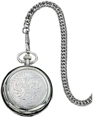 Montana Silversmiths Small Silver Inlay Pocket Watch