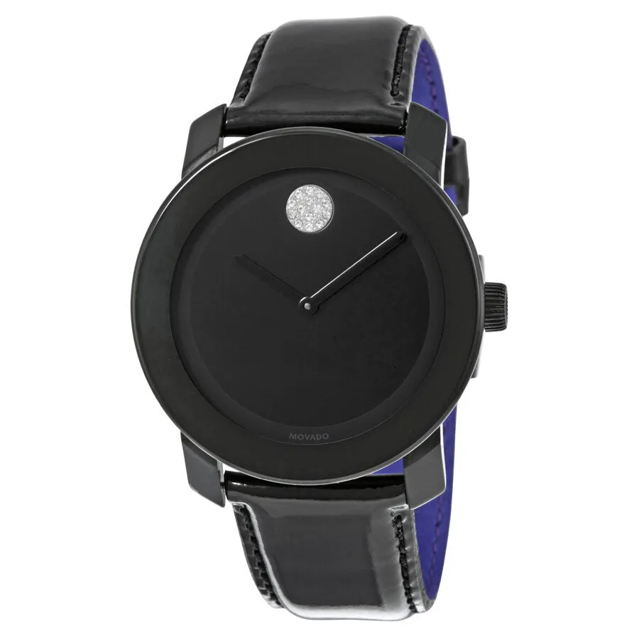 Movado Bold Black Dial Black Leather Unisex Watch 3600345