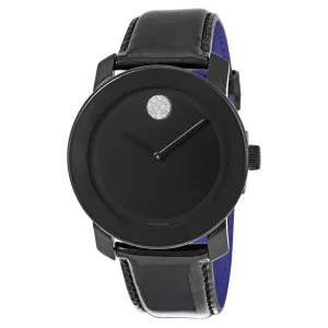Movado Bold Black Dial Black Leather Unisex Watch 3600345