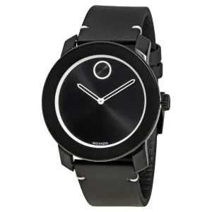 Movado Bold Black Dial Leather Men's Watch 3600385