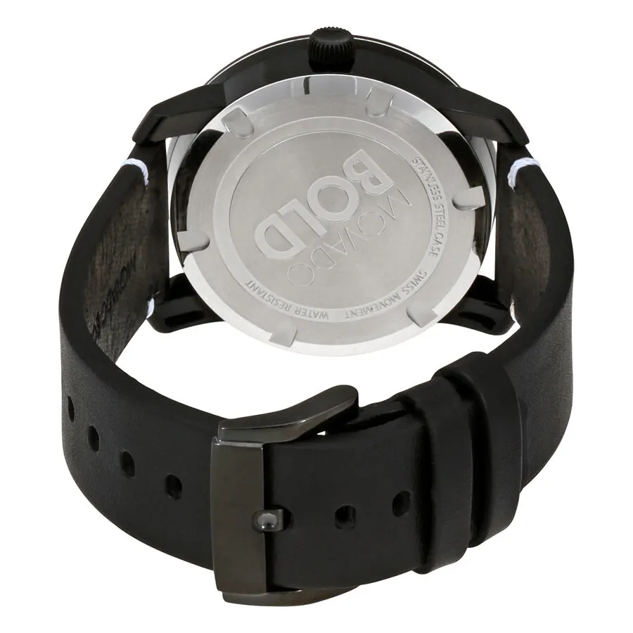 Movado Bold Black Dial Leather Men's Watch 3600385