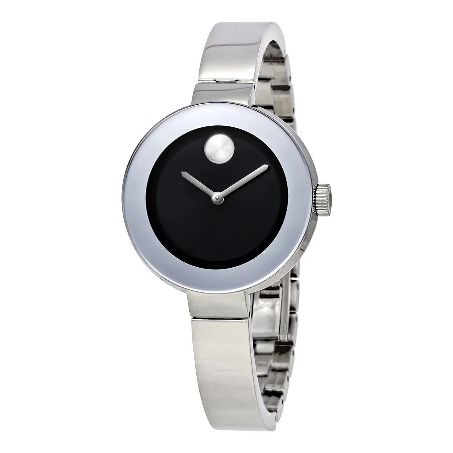 Movado Bold Black Dial Stainless Steel Ladies Watch 3600424