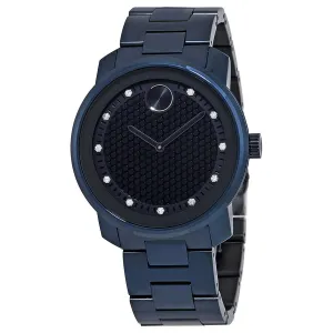 Movado Bold Blue Honeycomb Diamond Dial Men's Watch 3600450