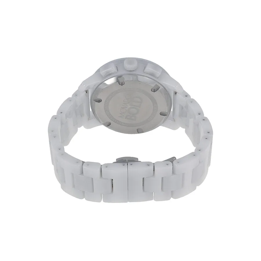 Movado Bold Chronograph White Ceramic Ladies Watch 3600187