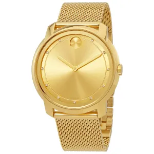 Movado Bold Gold Sunray Dial Unisex Watch 3600460