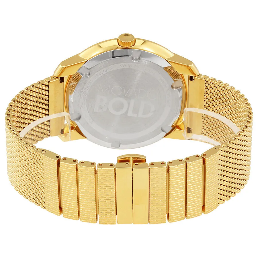 Movado Bold Gold Sunray Dial Unisex Watch 3600460