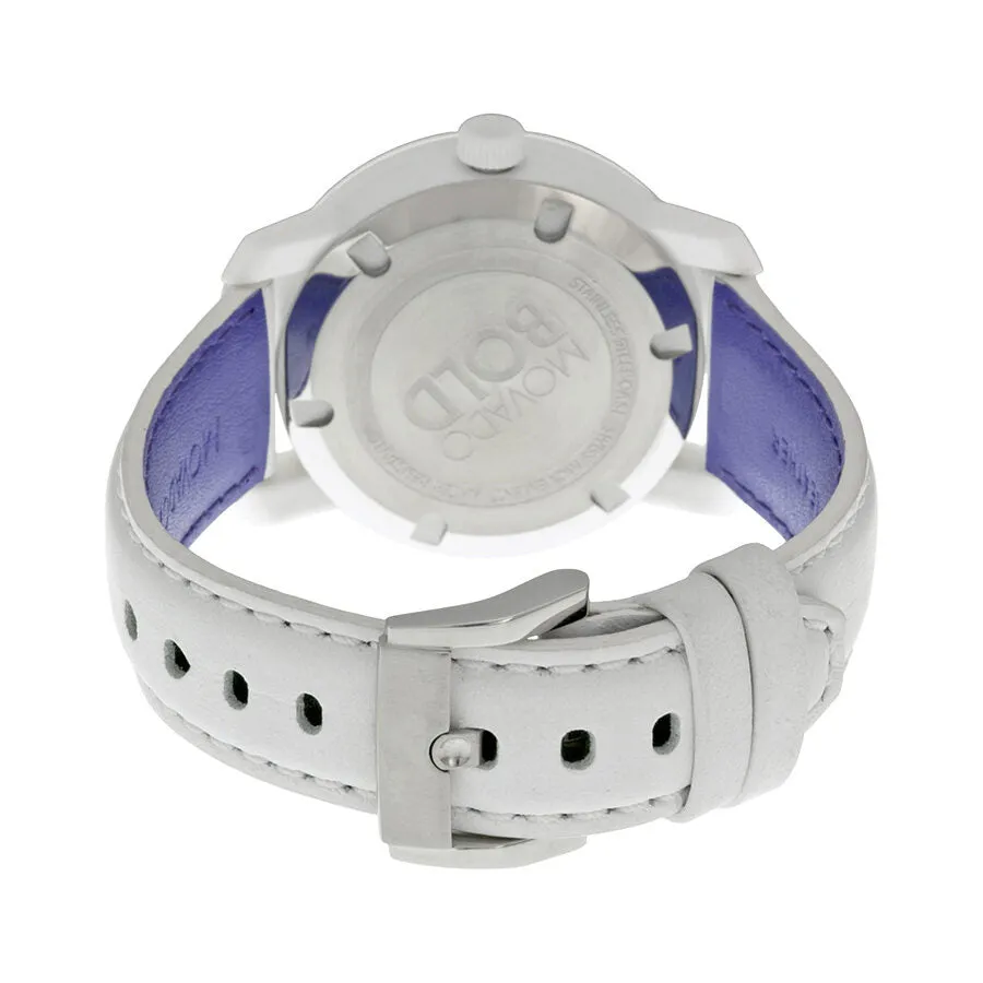 Movado Bold Light Blue Accent White Leather Ladies Watch 3600178