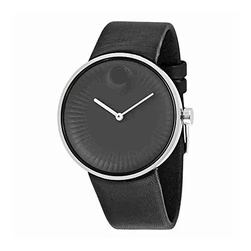 Movado Edge Black Aluminum Dial Swiss Quartz Mens Watch 3680002
