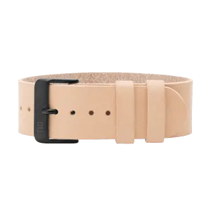 Natural Leather Strap with Black / Steel / Gold Buckle