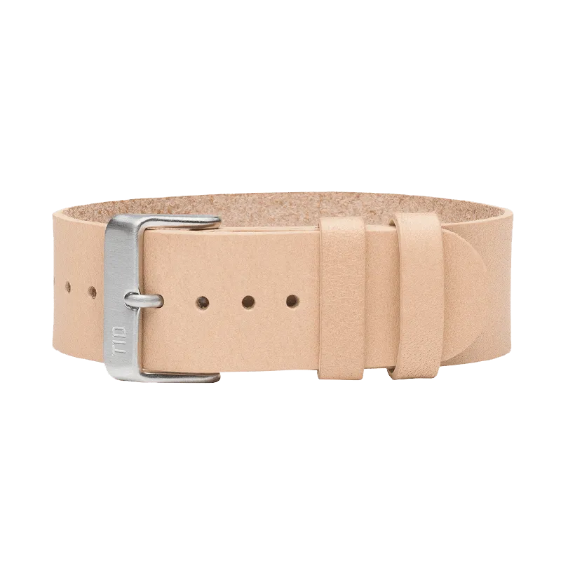 Natural Leather Strap with Black / Steel / Gold Buckle
