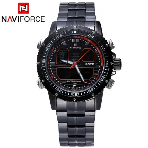 New NAVIFORCE Men Watches Top Brand Luxury Full Steel Analog LED Digital Watch Men Quartz Military Watch Sports Wristwatch