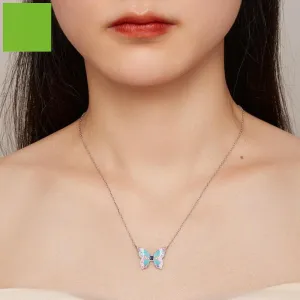 New Platinum Platinum Butterfly Necklace