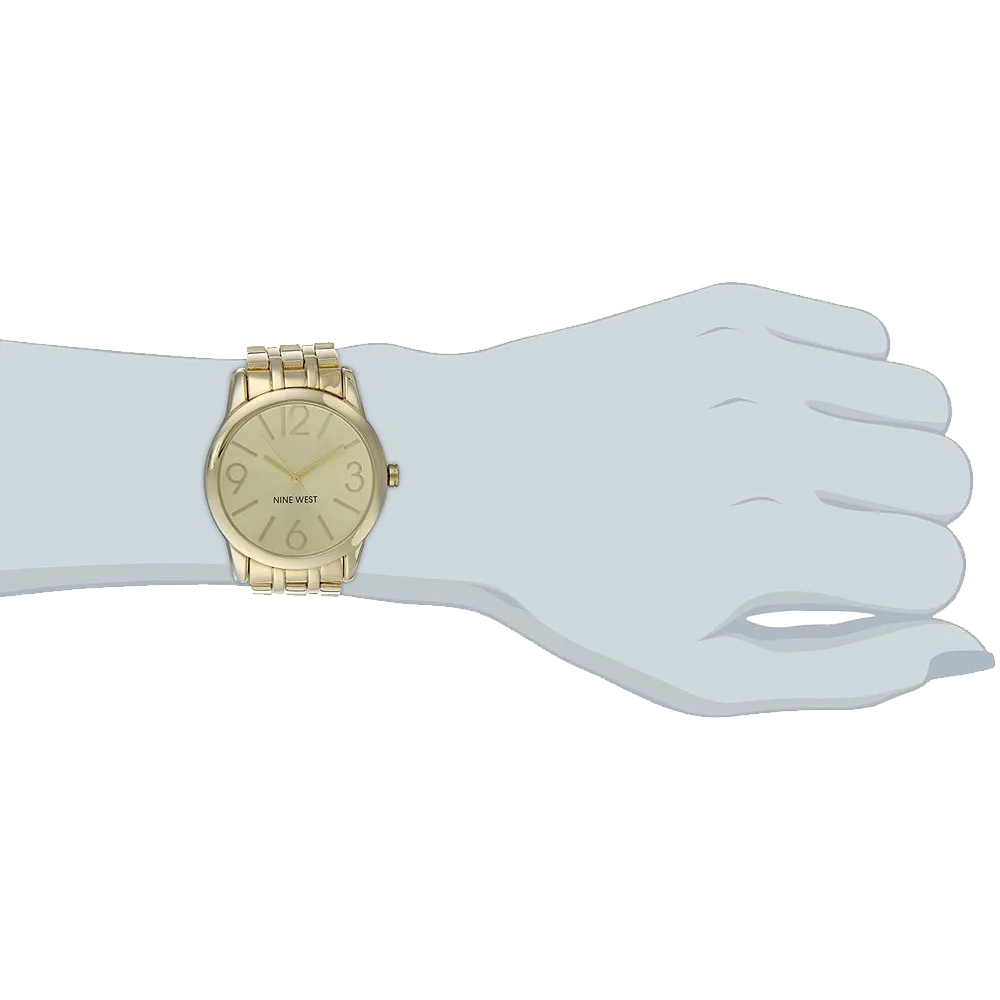 Nine West Women's NW 1578CHGB Champagne Dial Gold-Tone Bracelet Watch