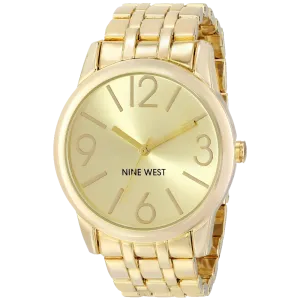 Nine West Women's NW 1578CHGB Champagne Dial Gold-Tone Bracelet Watch