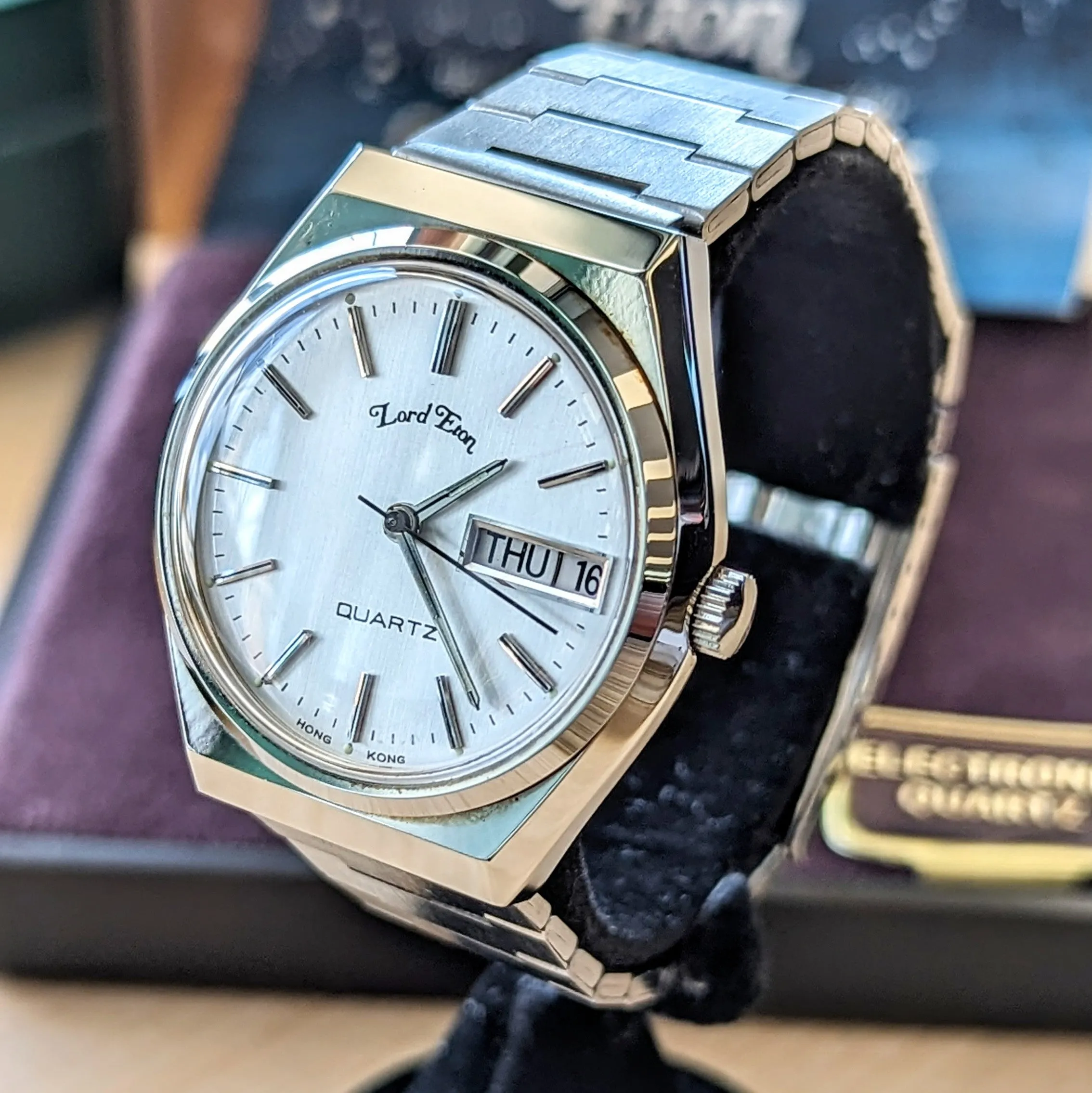 NOS LORD ETON Quartz Watch Day/Date "A Product of Phillips Time Corp." - ALL Original, Box & Papers