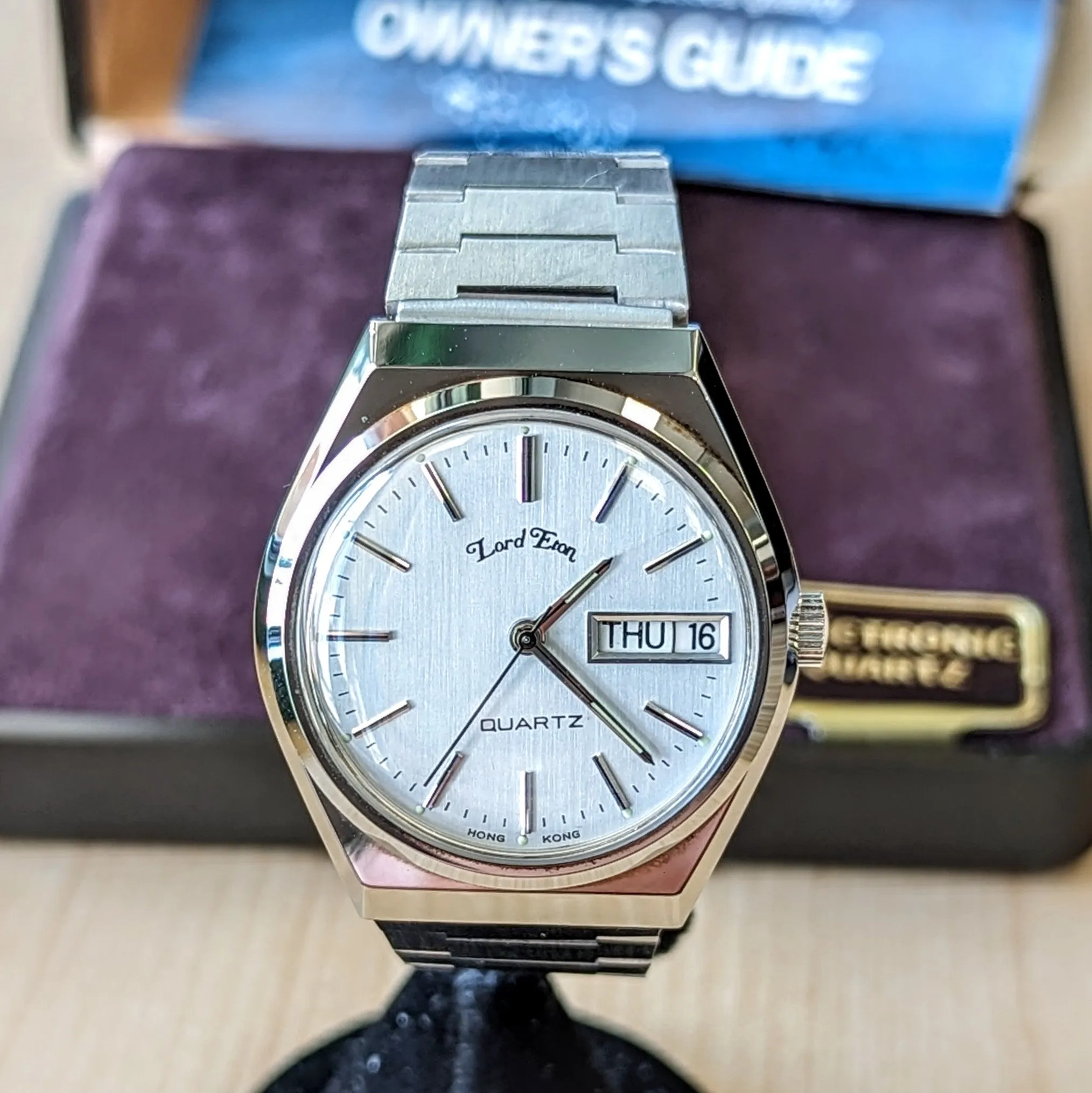 NOS LORD ETON Quartz Watch Day/Date "A Product of Phillips Time Corp." - ALL Original, Box & Papers