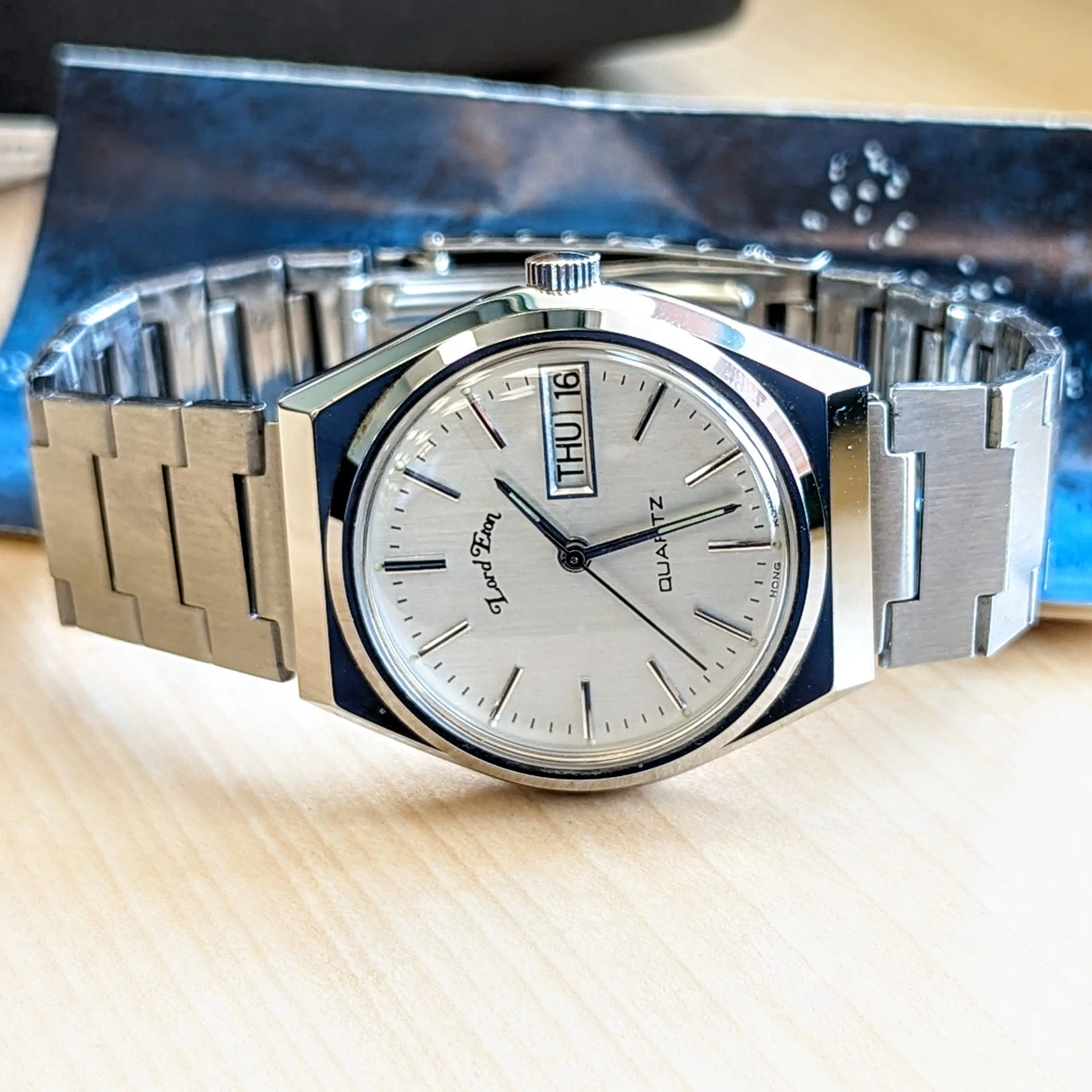 NOS LORD ETON Quartz Watch Day/Date "A Product of Phillips Time Corp." - ALL Original, Box & Papers