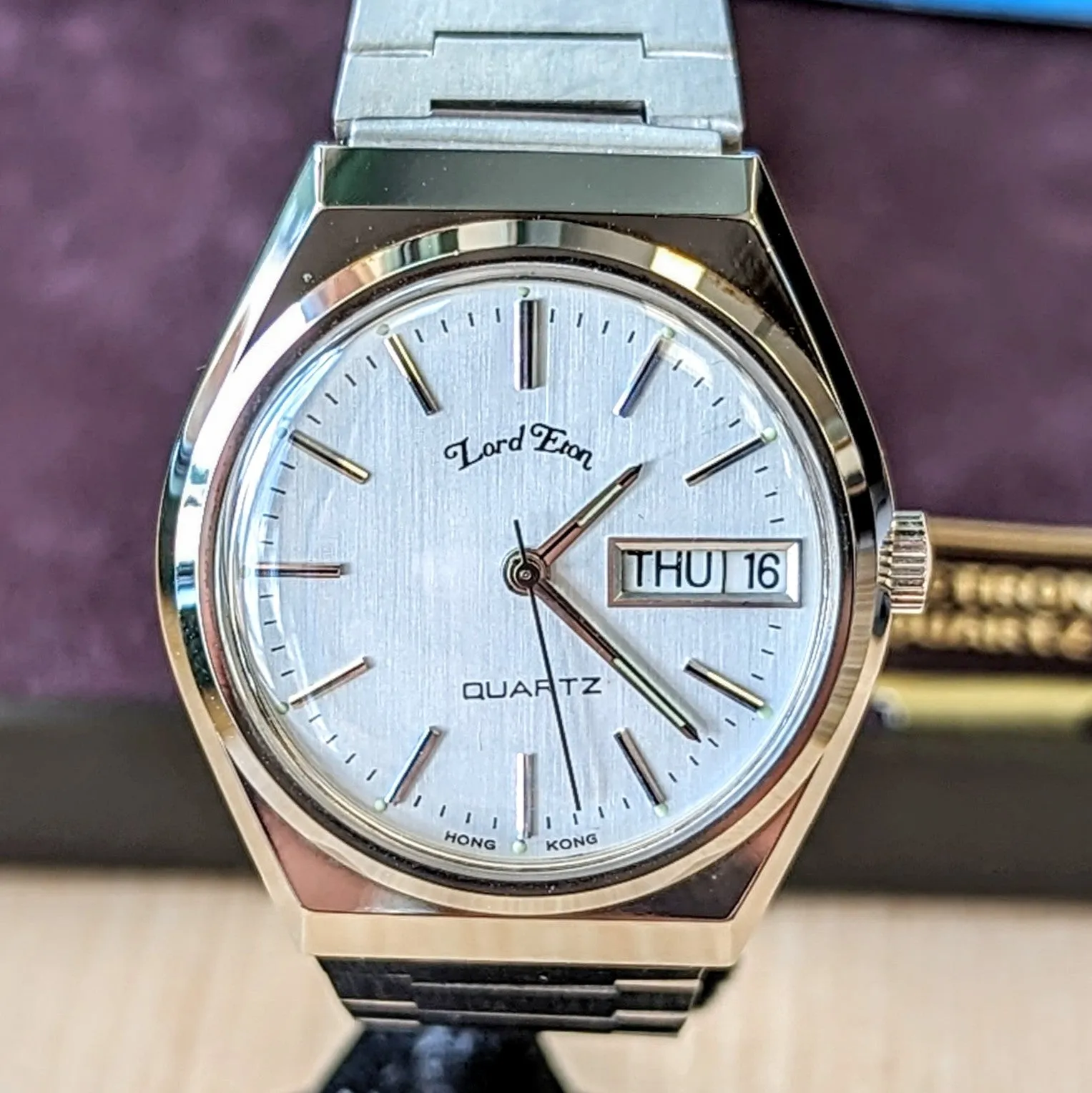 NOS LORD ETON Quartz Watch Day/Date "A Product of Phillips Time Corp." - ALL Original, Box & Papers