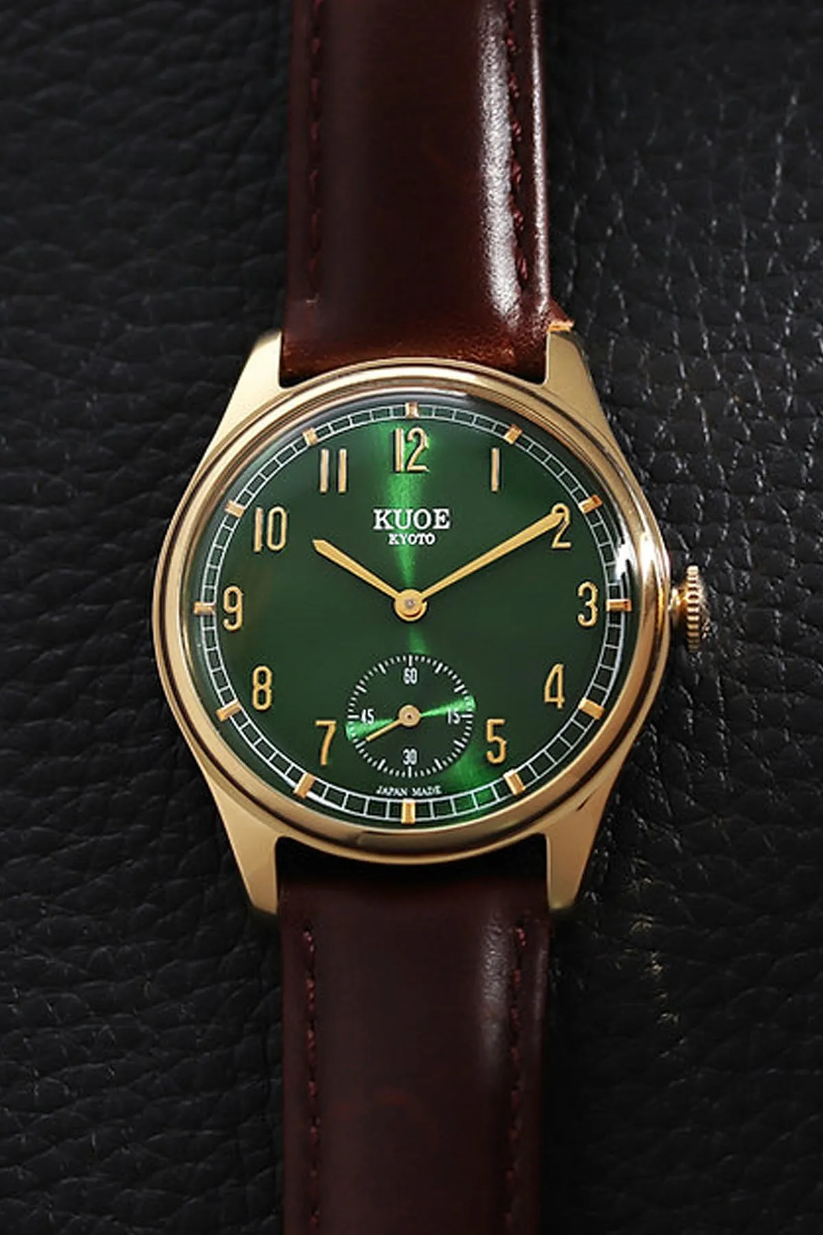 Old Smith - 90-001 - Green Dial/Gold Case - Dark Brown Leather Strap