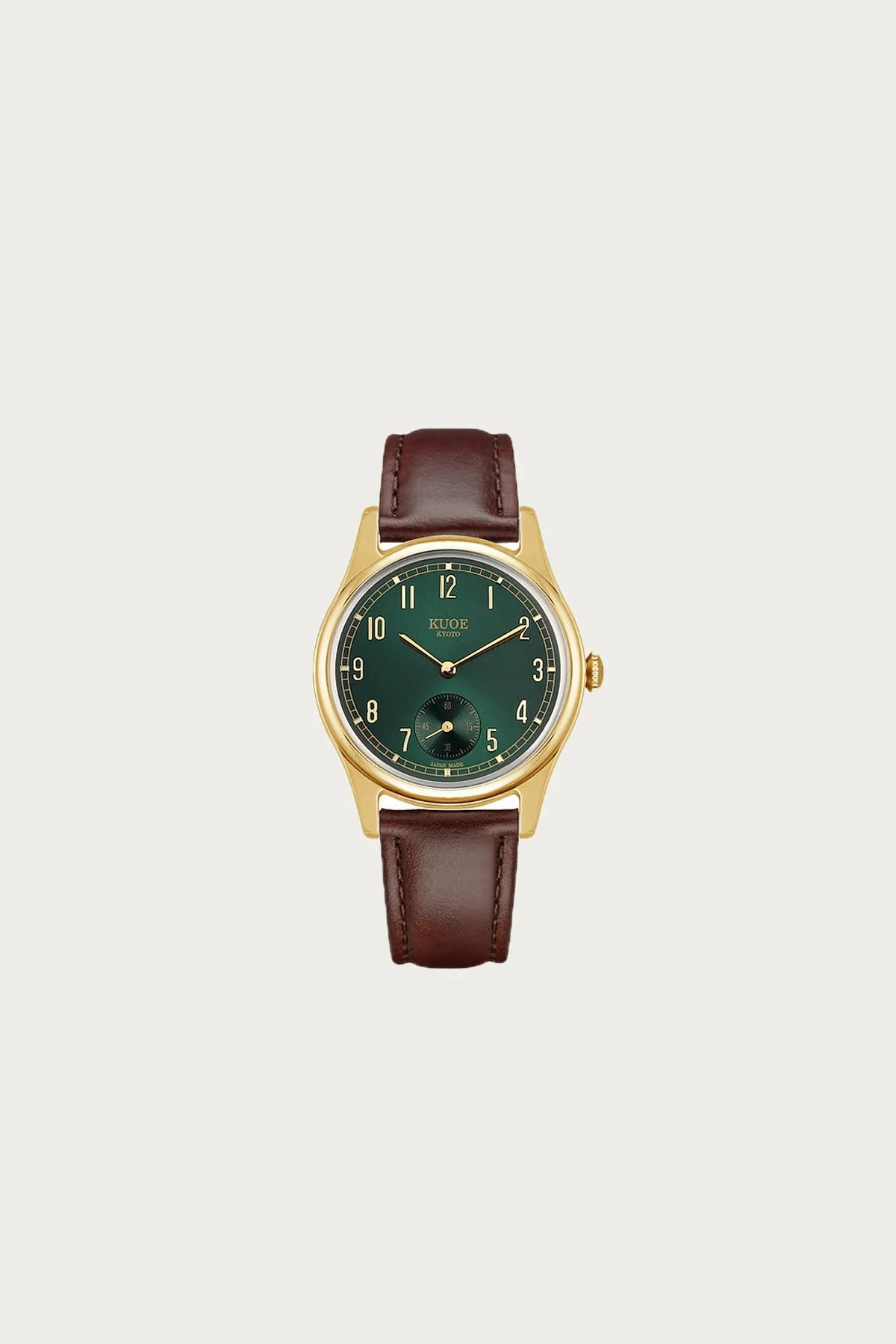 Old Smith - 90-001 - Green Dial/Gold Case - Dark Brown Leather Strap