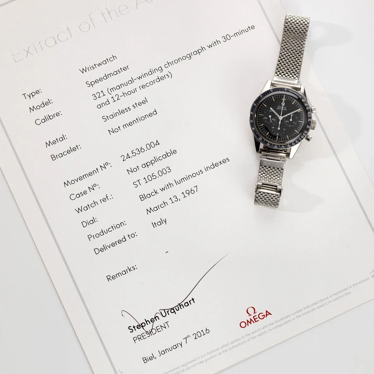Omega Speedmaster Ed White Model 105.003