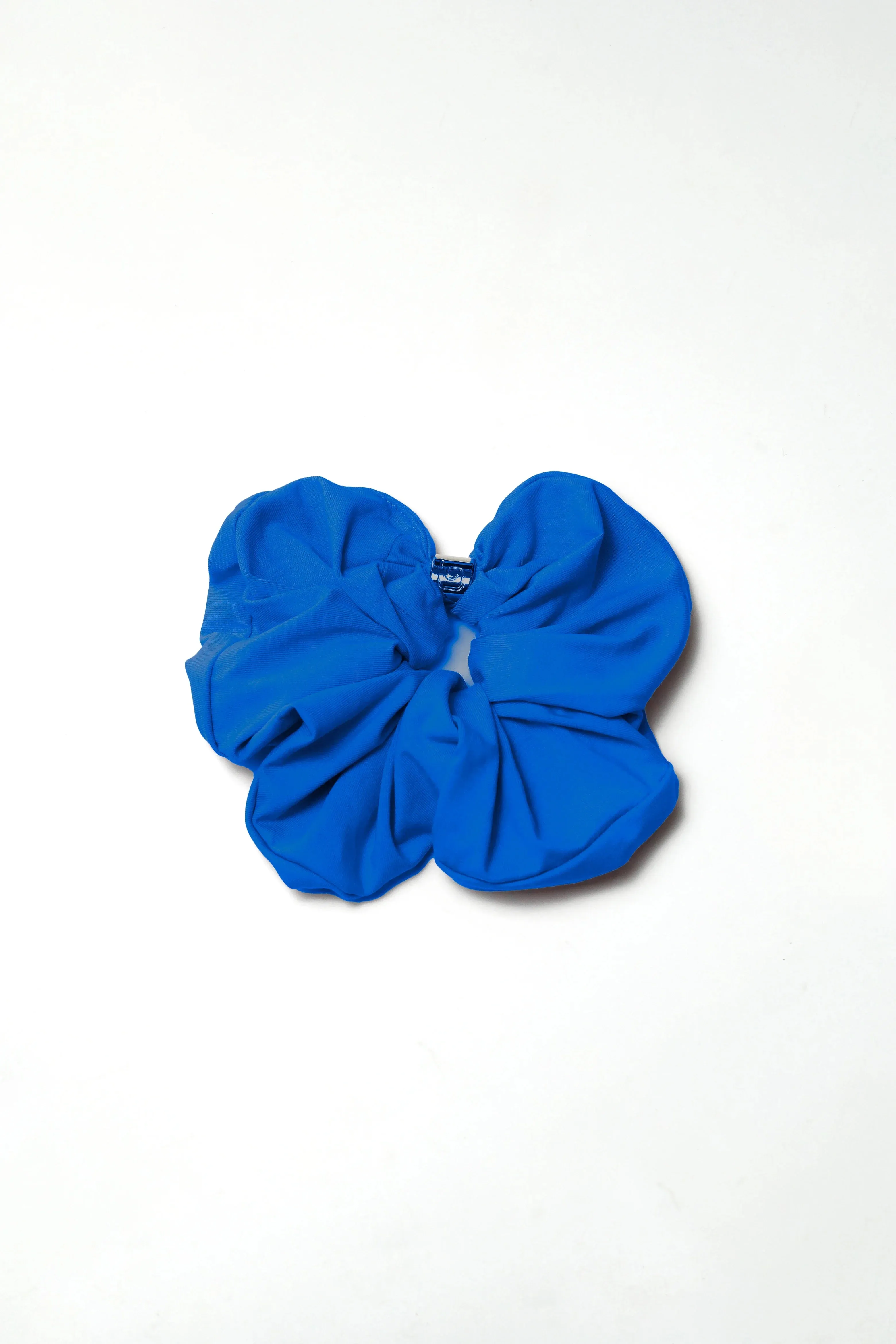Oversized Silver Bead Scrunchie - Ultramarine