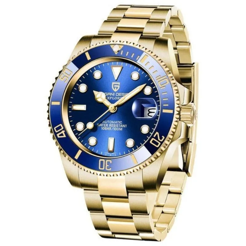 Pagani Design Yellow Gold Submariner Date Homage Watches