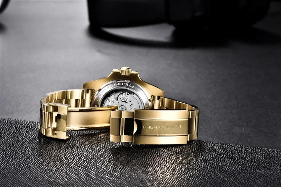 Pagani Design Yellow Gold Submariner Date Homage Watches