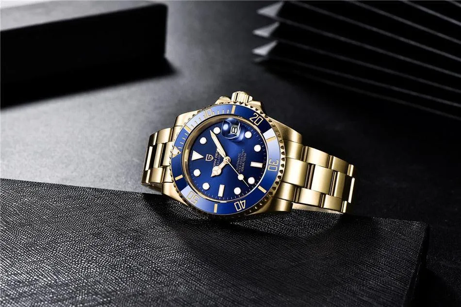 Pagani Design Yellow Gold Submariner Date Homage Watches