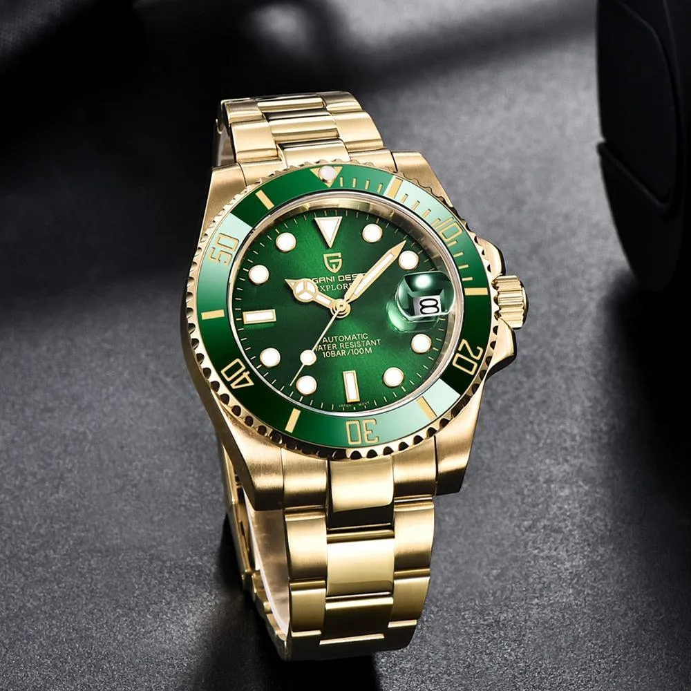 Pagani Design Yellow Gold Submariner Date Homage Watches