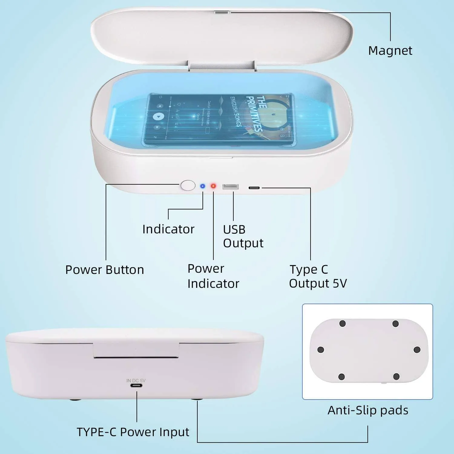 Portable Cell Phone Cleaner Case with Type-C Charging OD-KFXX001