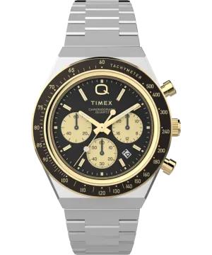 Q Timex® Chronograph 40mm Stainless Steel Bracelet Watch 
