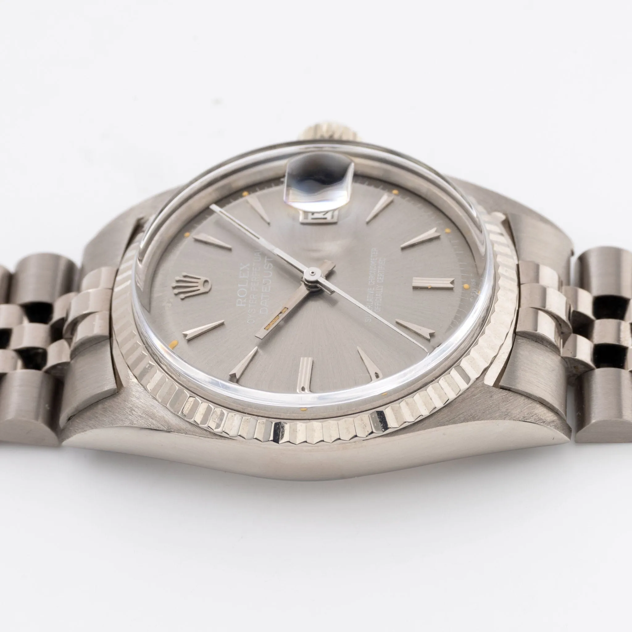 Rare Rolex Datejust 1601/9 White Gold Case - Grey Dial