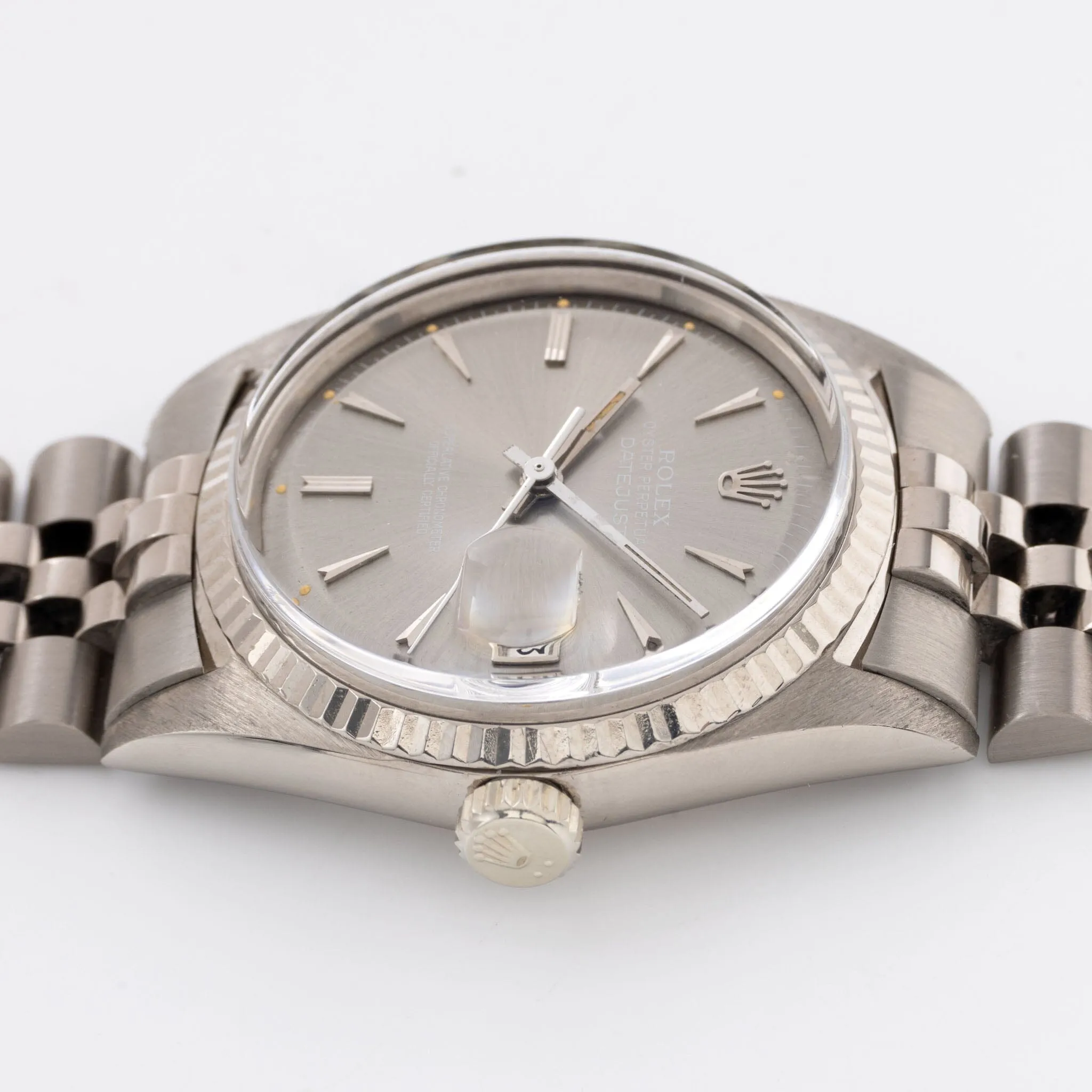 Rare Rolex Datejust 1601/9 White Gold Case - Grey Dial