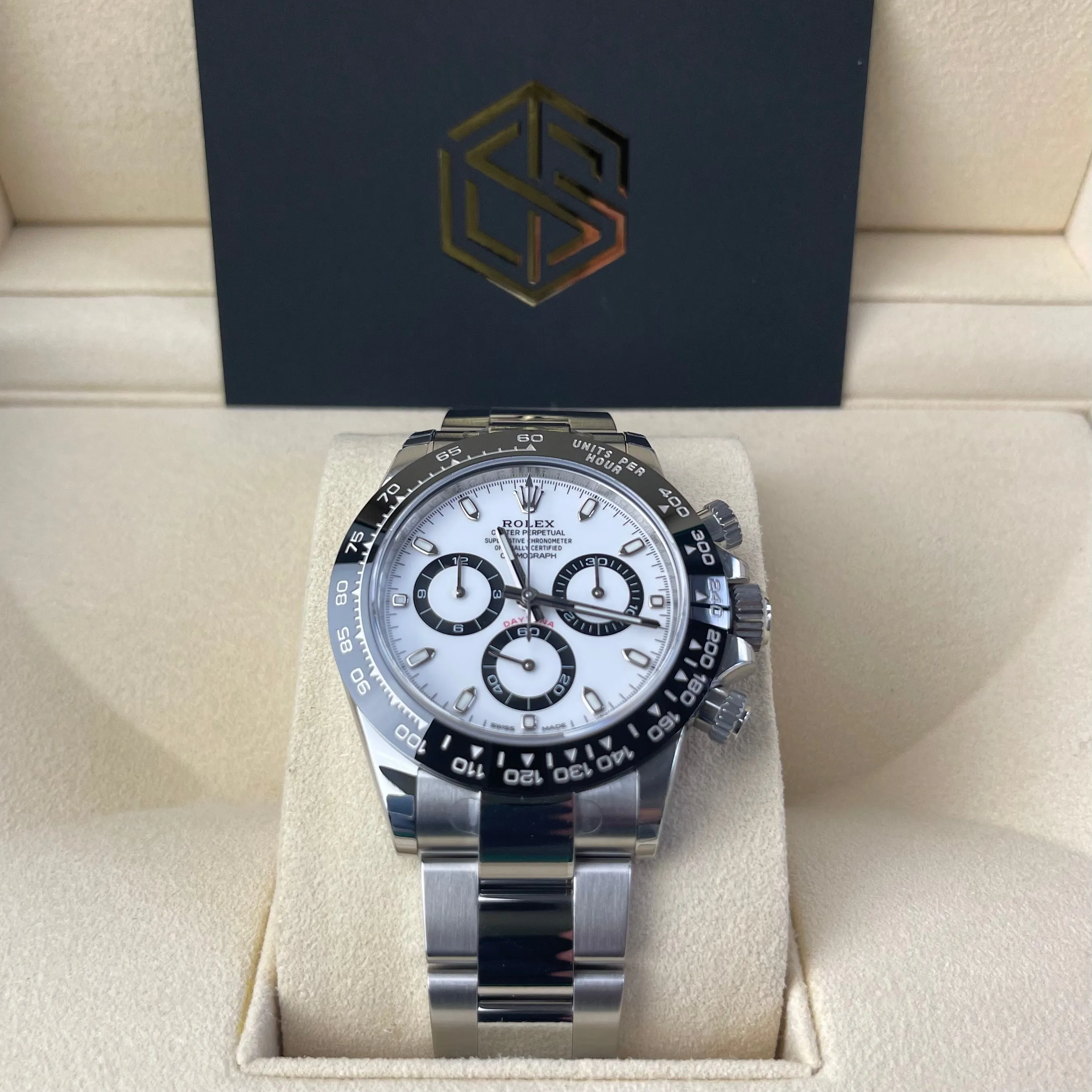 Rolex Cosmograph Daytona Ceramic White 'Panda' Dial 116500LN Sept 2021 Full Stickers Watch