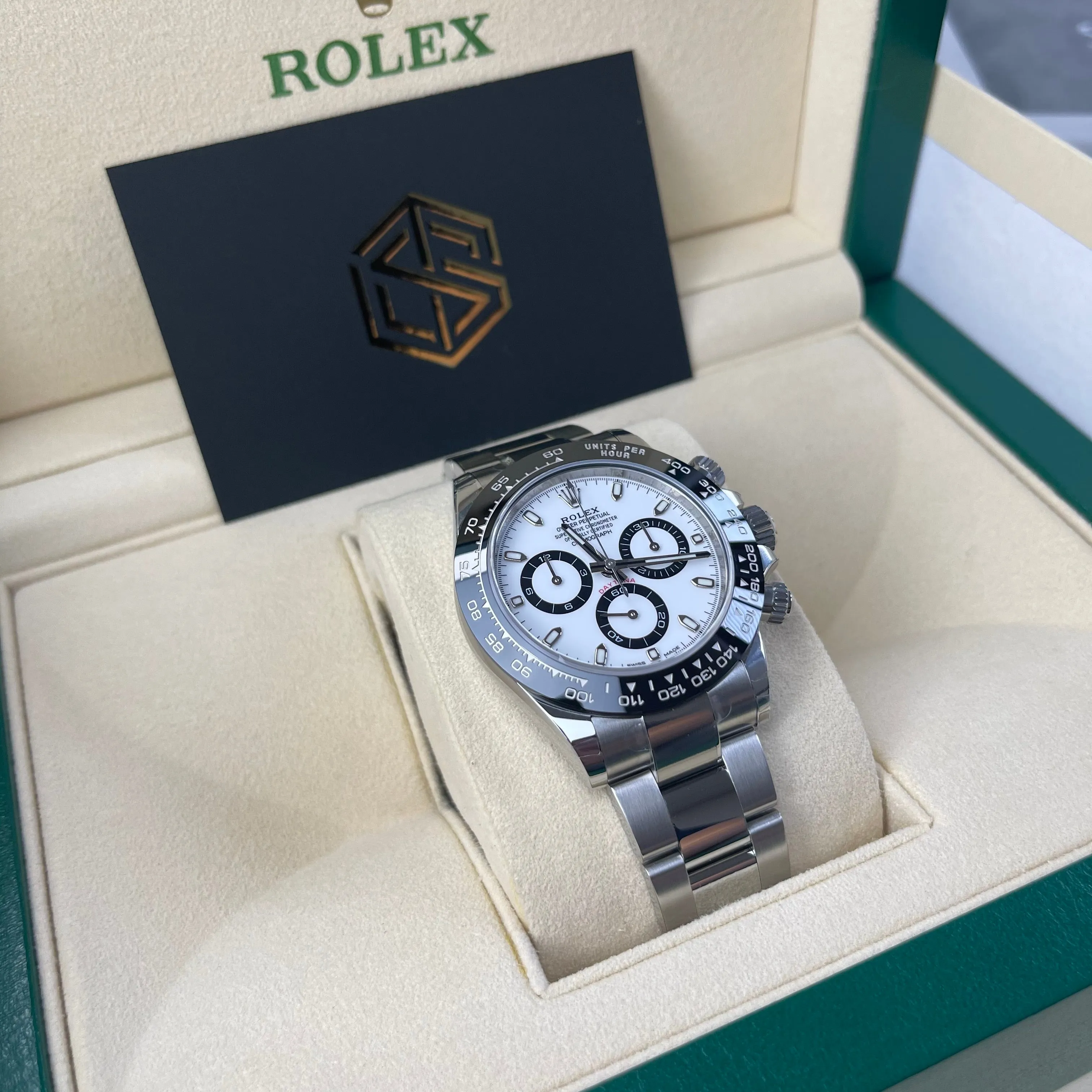 Rolex Cosmograph Daytona Ceramic White 'Panda' Dial 116500LN Sept 2021 Full Stickers Watch