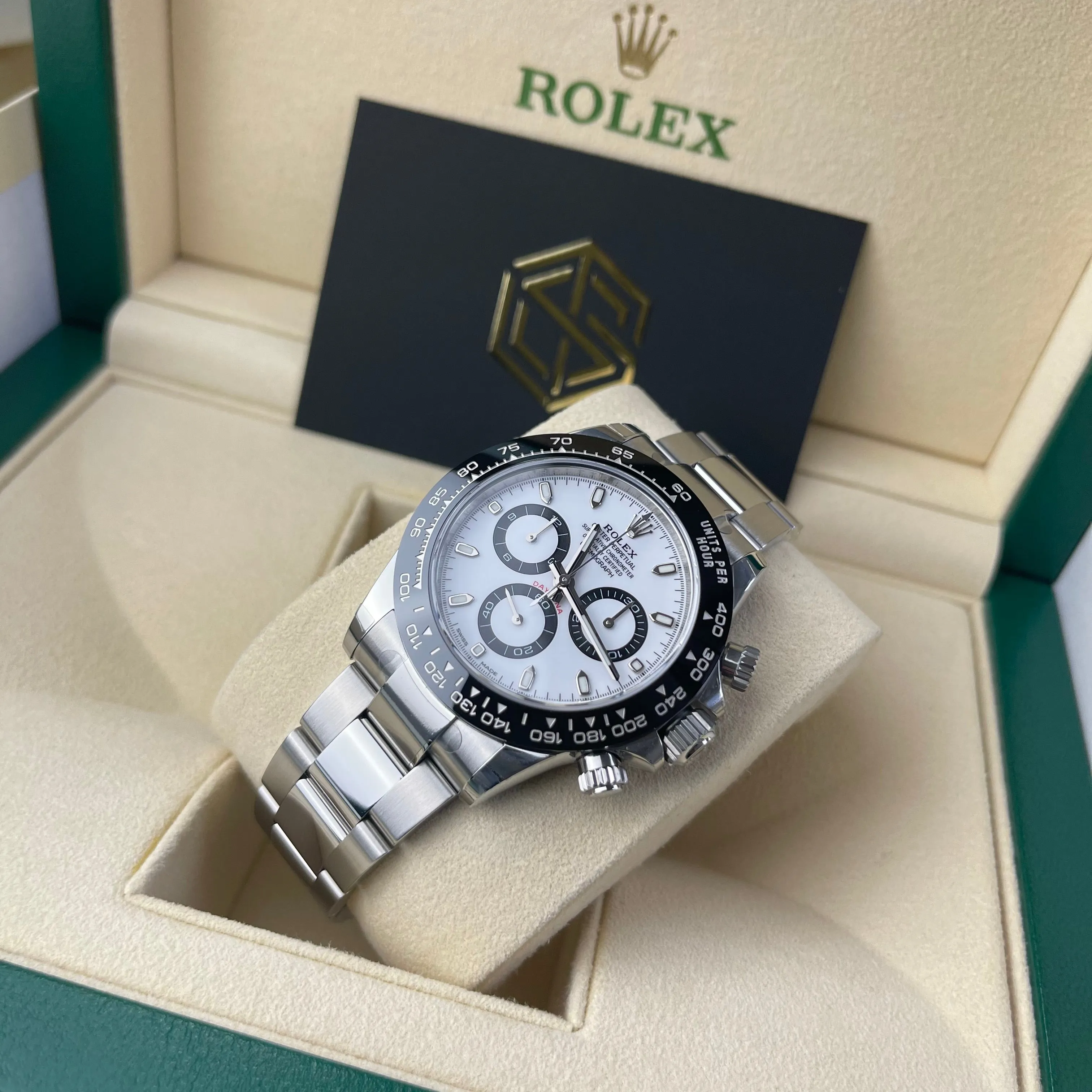 Rolex Cosmograph Daytona Ceramic White 'Panda' Dial 116500LN Sept 2021 Full Stickers Watch